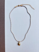 Coated Chain with Teardrop Charm