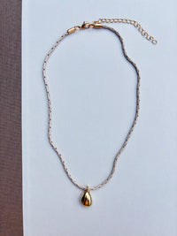 Coated Chain with Teardrop Charm