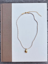 Coated Chain with Teardrop Charm