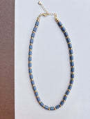 Grey and Gold Beaded Necklace