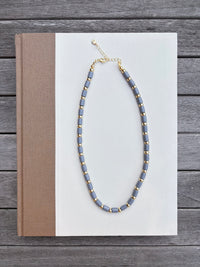 Grey and Gold Beaded Necklace