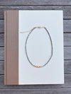Beaded Necklace with Hammered Gold Bar