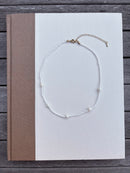 White Bead and Pearl Necklace