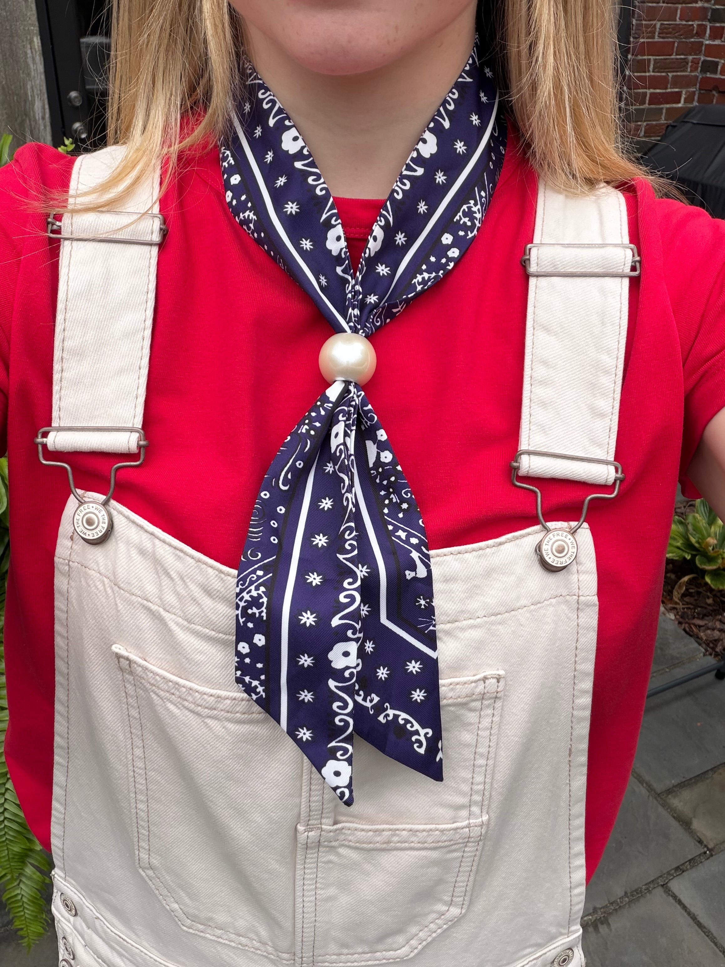 Bandana Twilly with Pearl Toggle