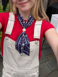 Bandana Twilly with Pearl Toggle