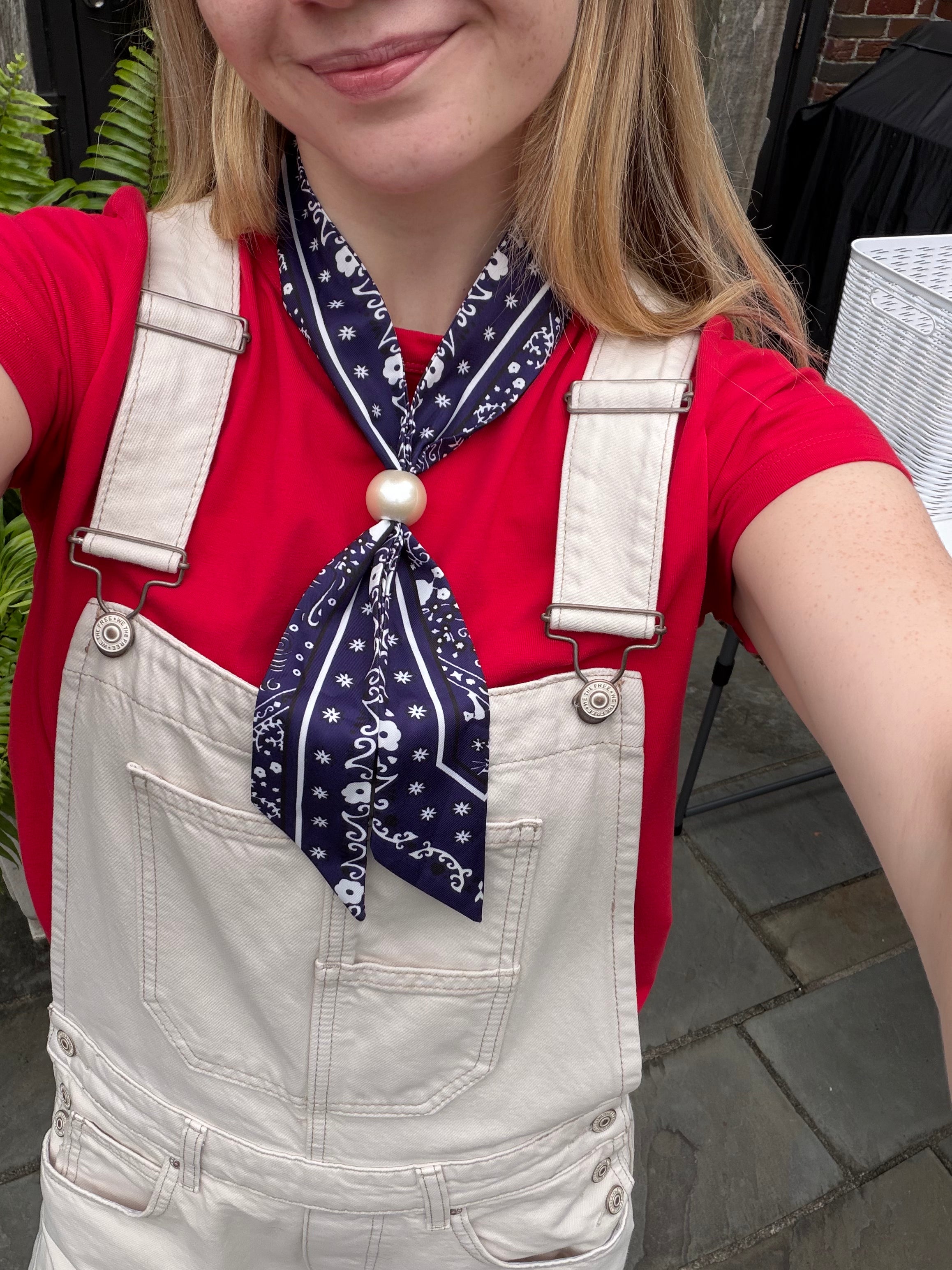 Bandana Twilly with Pearl Toggle