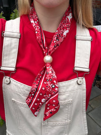 Bandana Twilly with Pearl Toggle