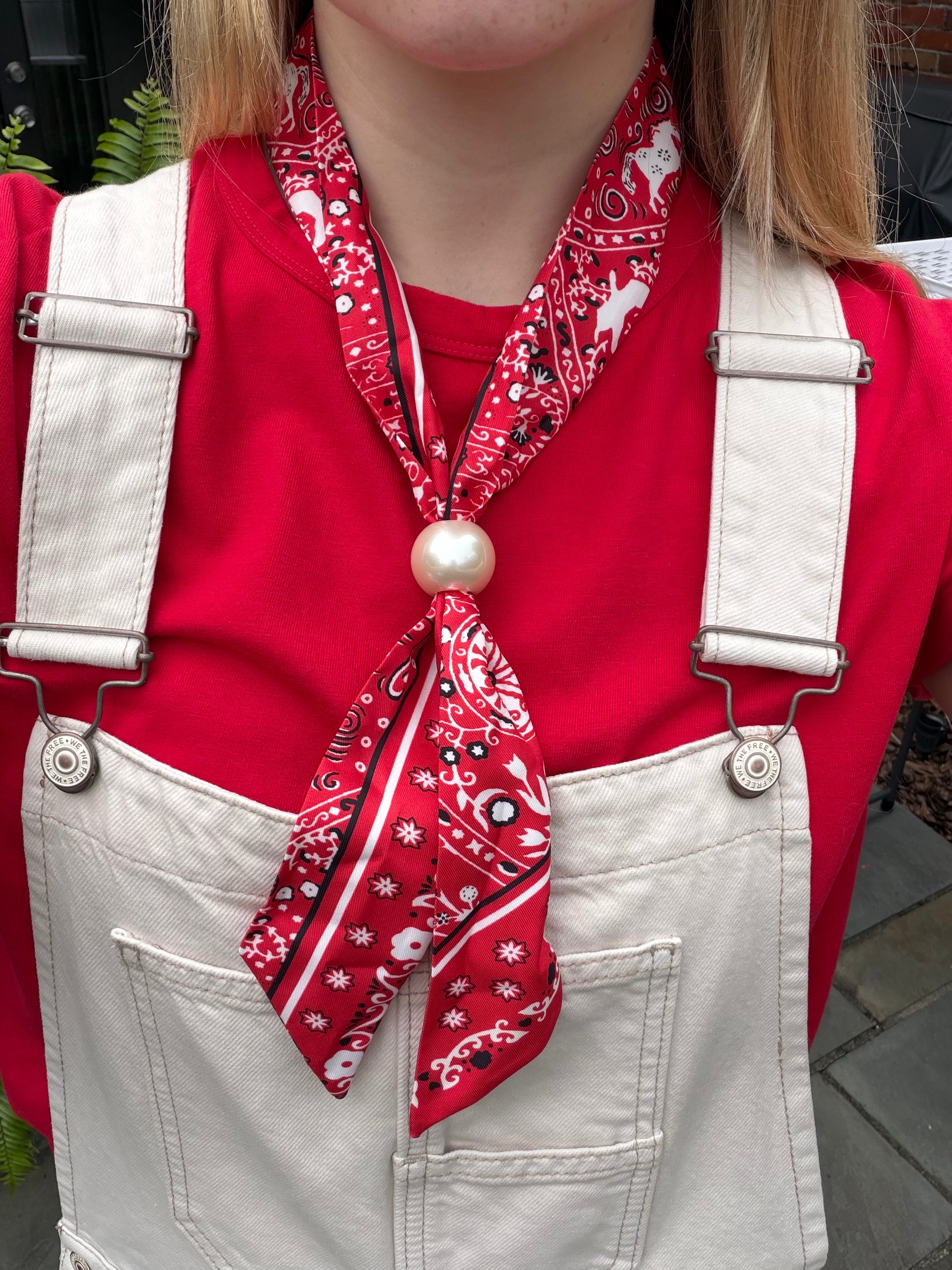Bandana Twilly with Pearl Toggle