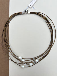 Multi Cord Freshwater Pearl Necklace