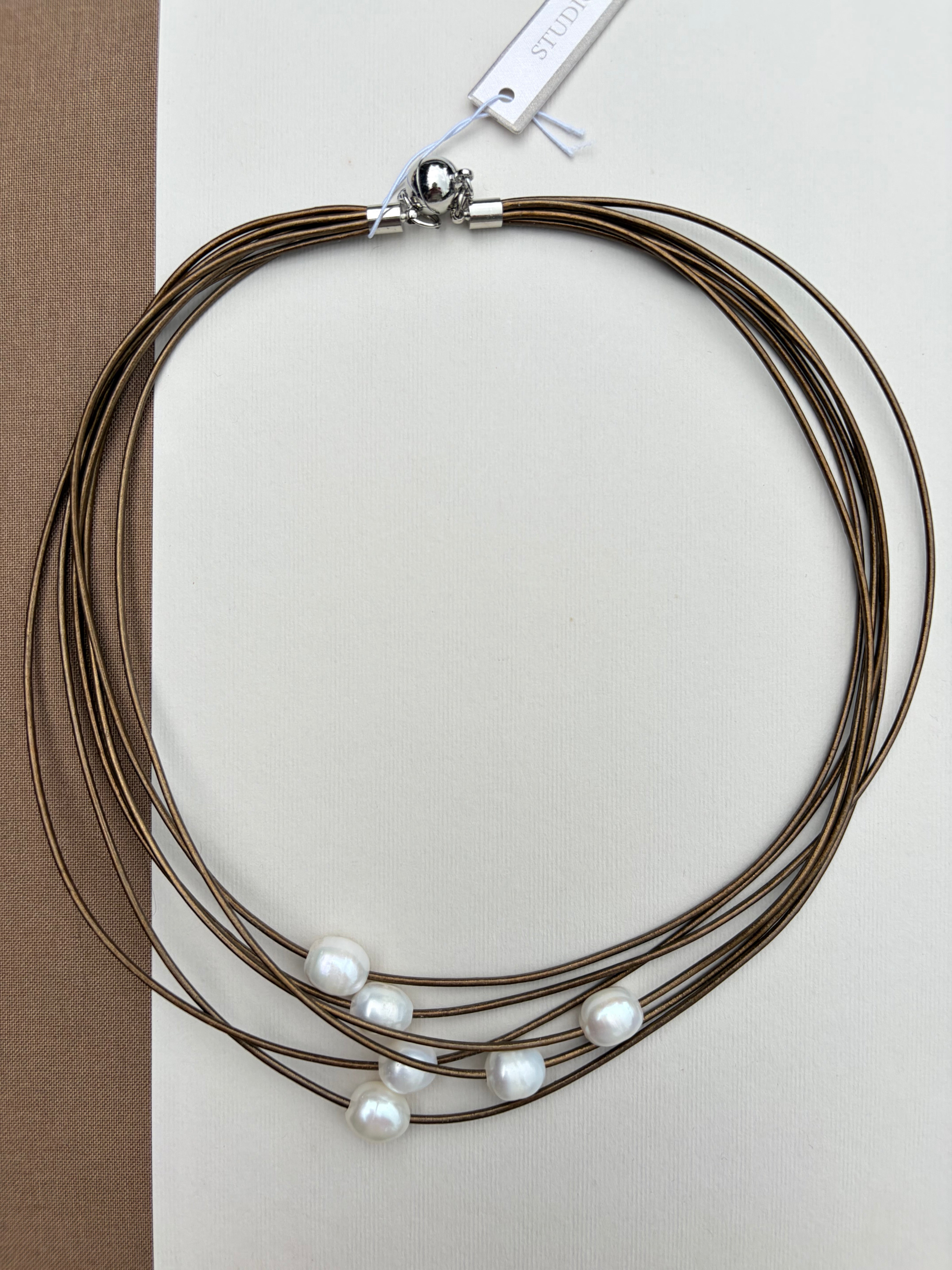 Multi Cord Freshwater Pearl Necklace