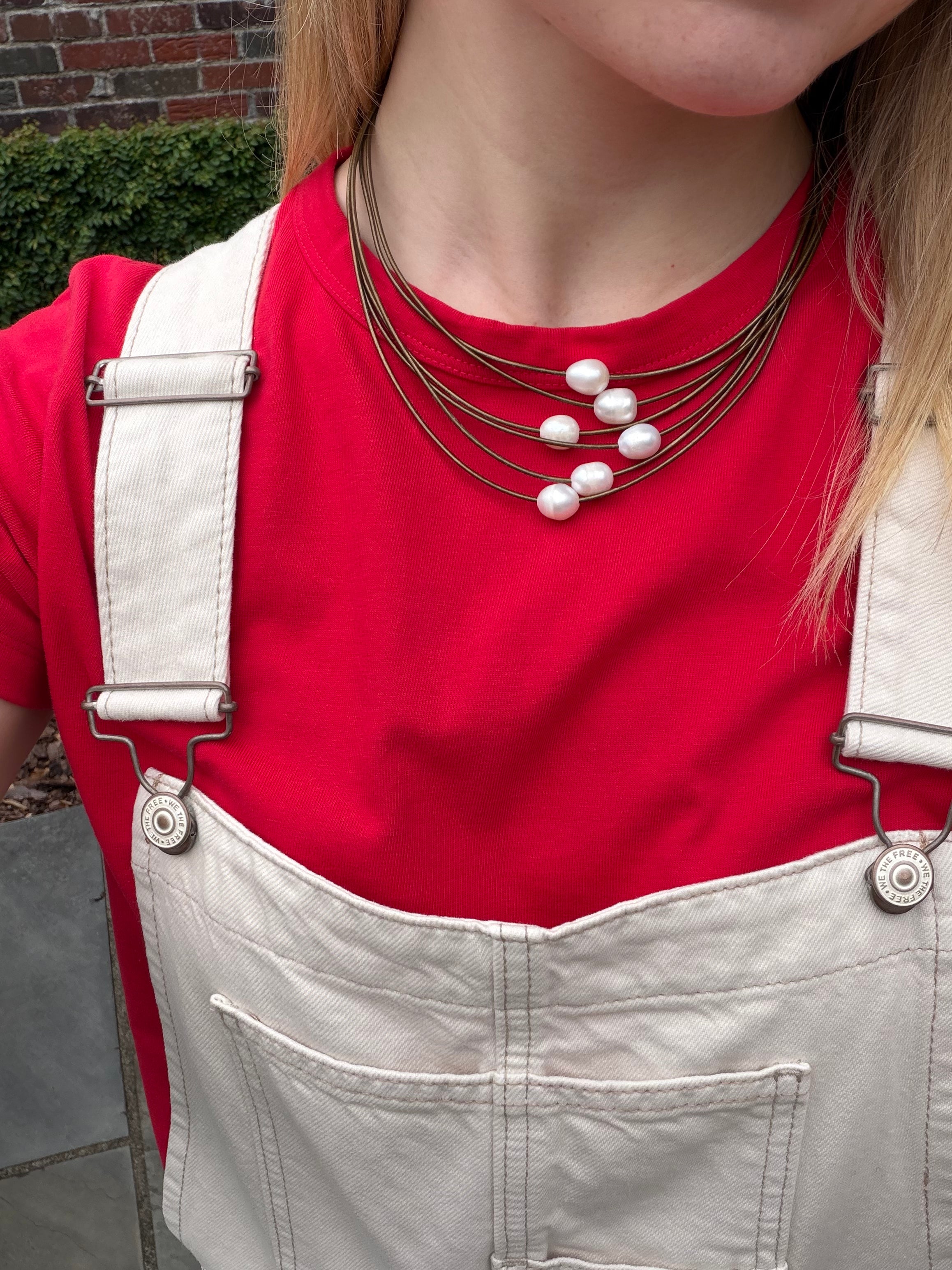 Multi Cord Freshwater Pearl Necklace