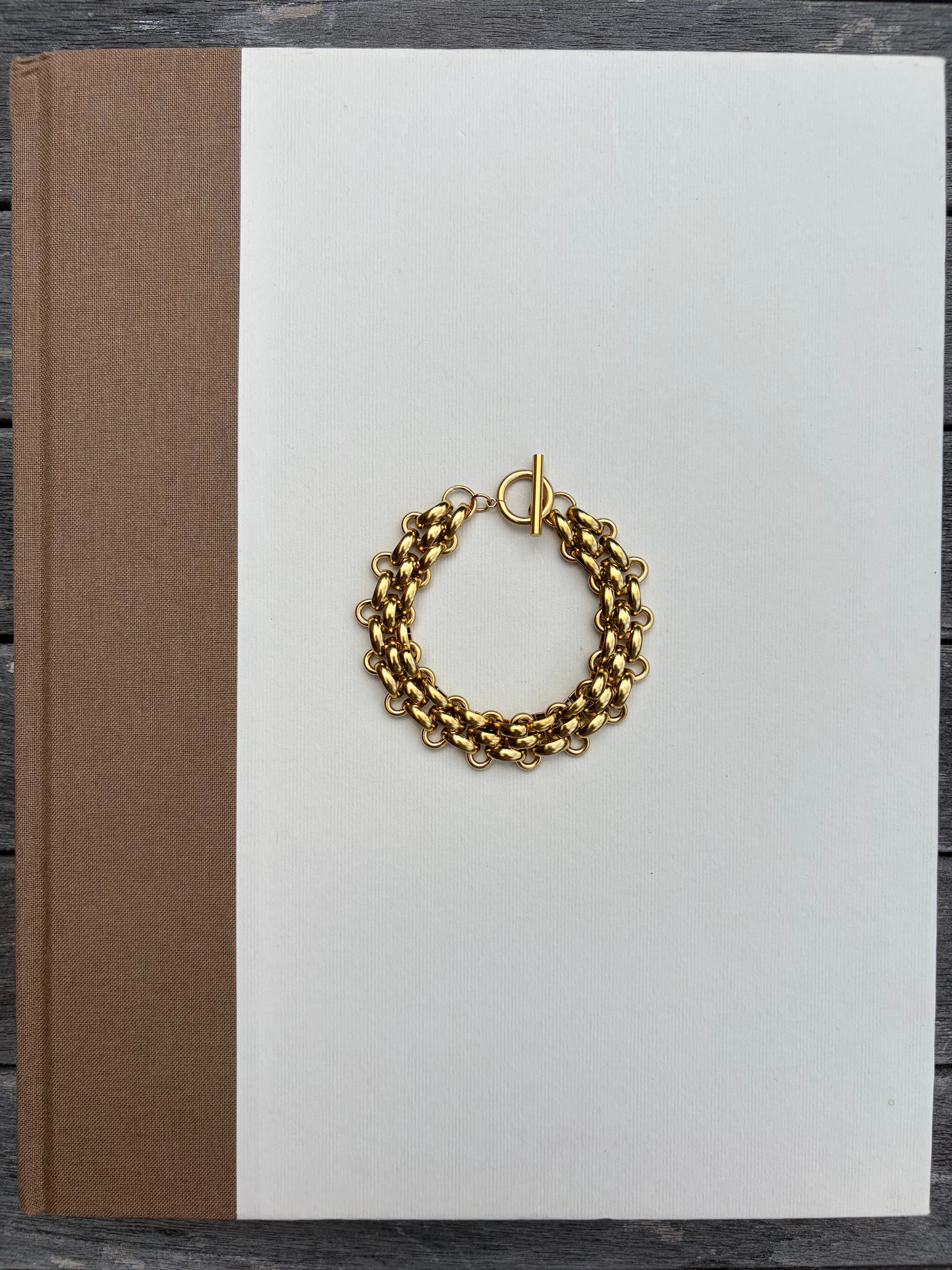 Gold Bold Weave Bracelet
