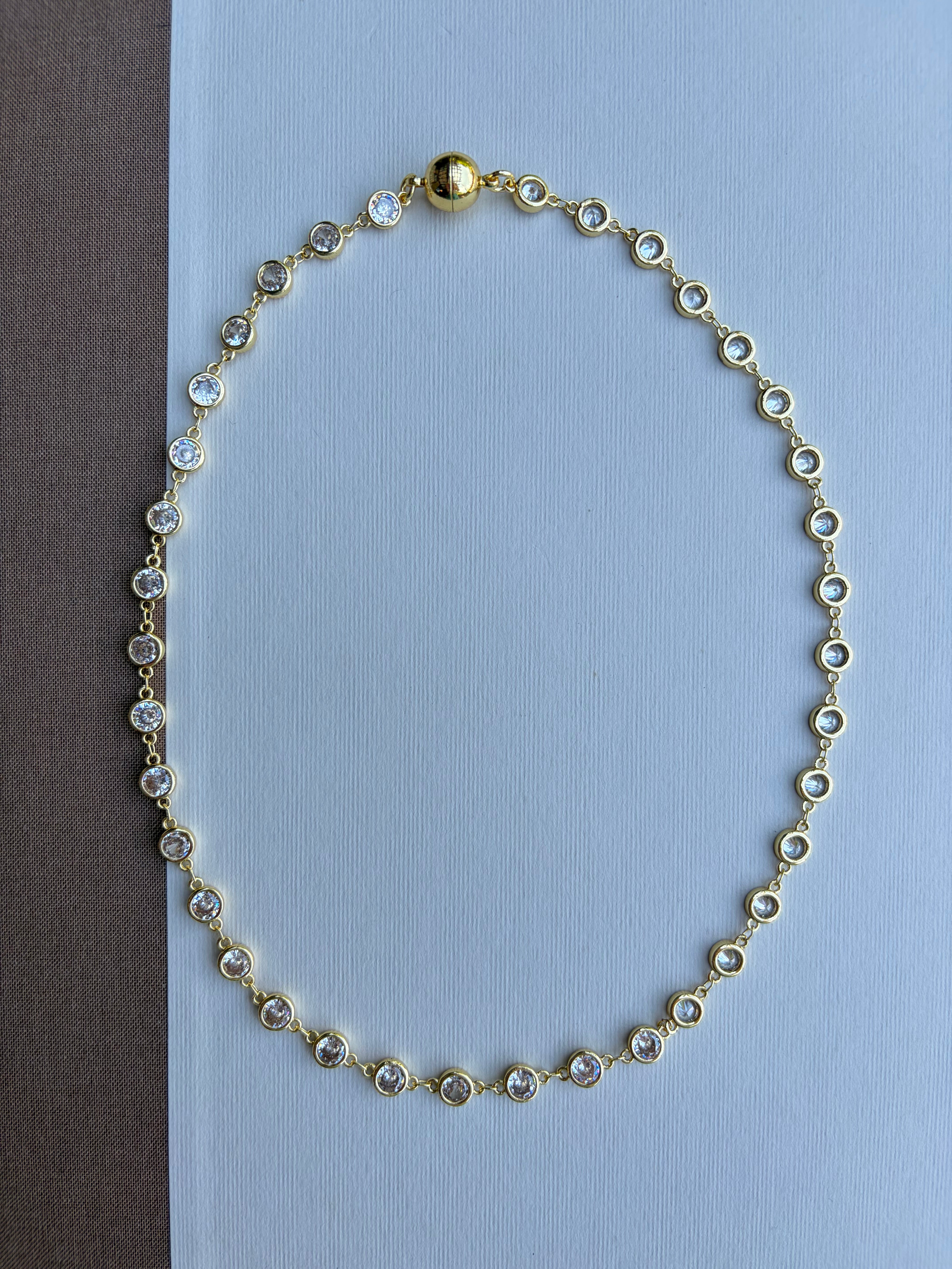 Bezel Set CZ Necklace