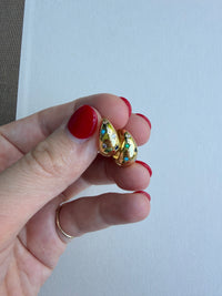 Gold Hoops with Colored Accents