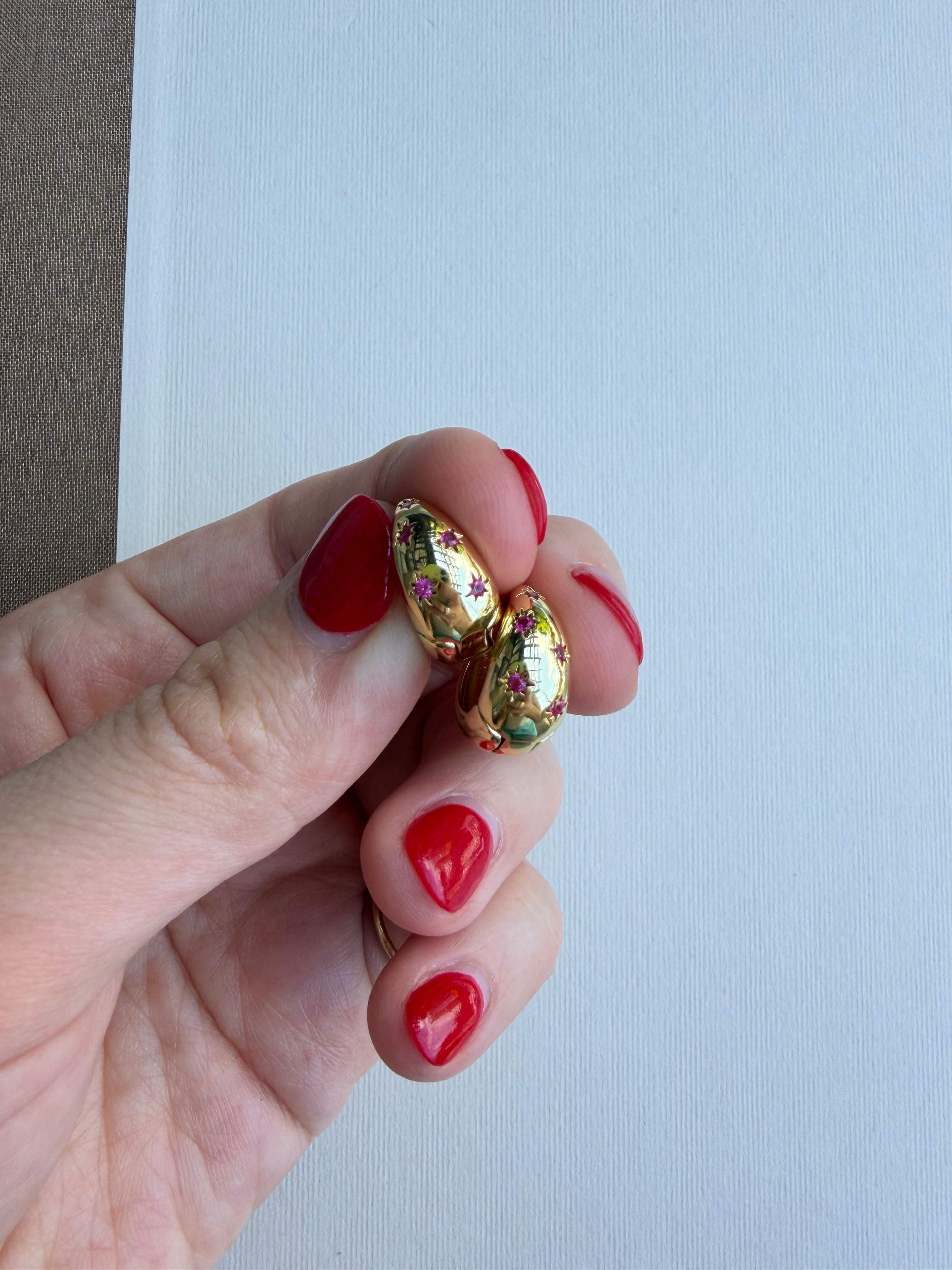 Gold Hoops with Colored Accents