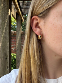 Gold Hoops with Colored Accents