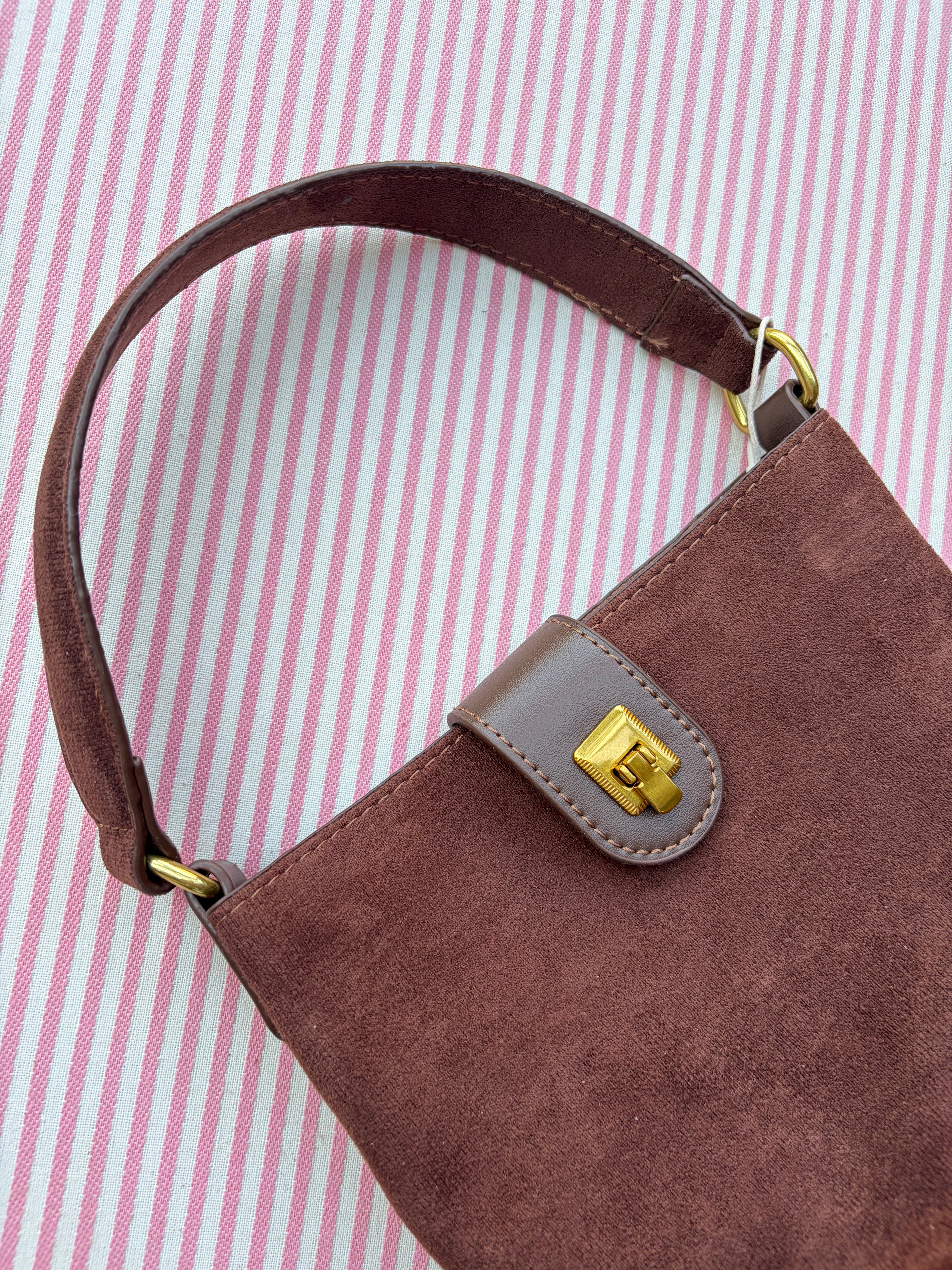 Faux Suede Handbag