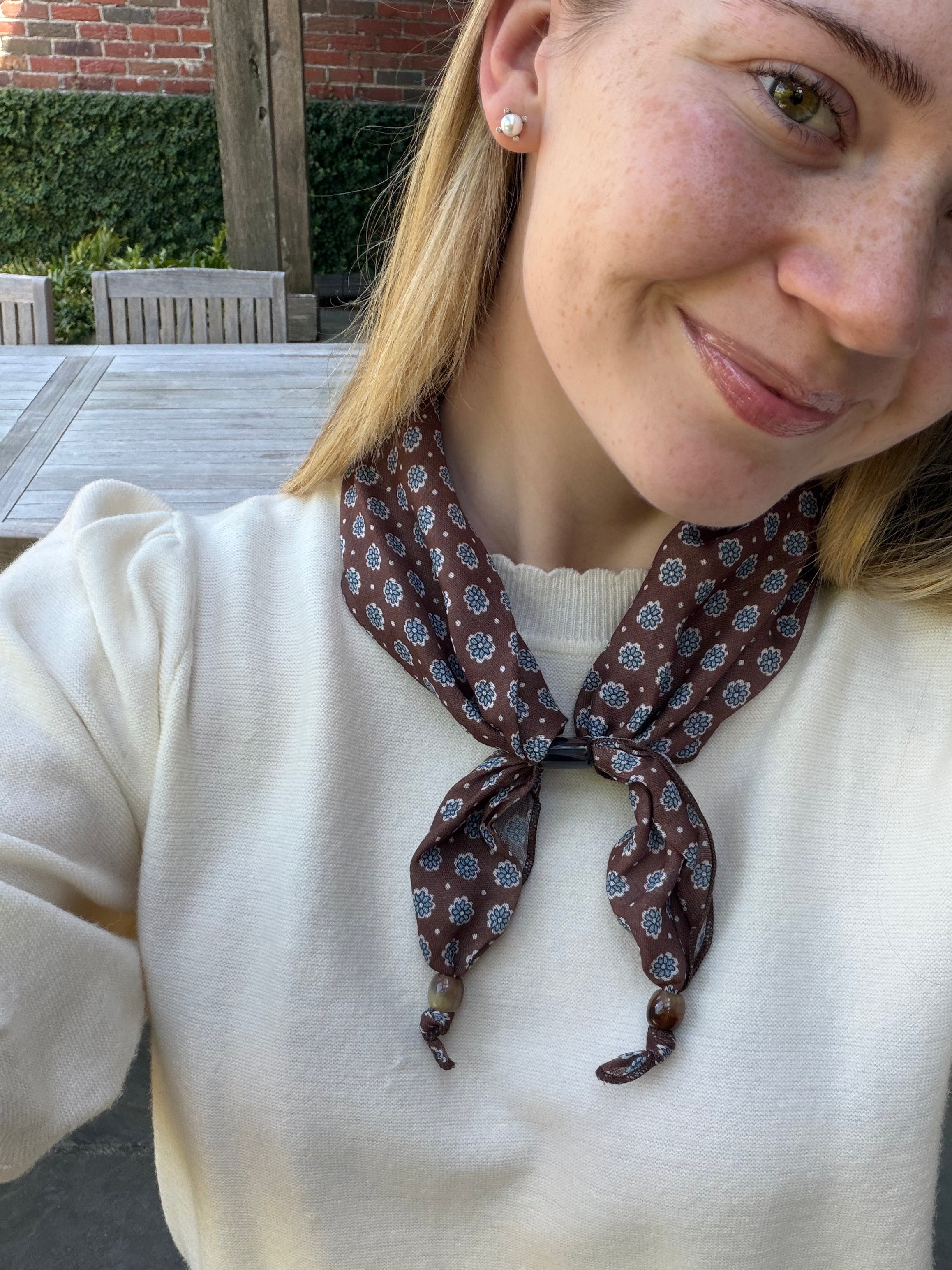 Paisley Print Scarf with Beads