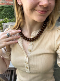 Bentley Chunky Beaded Necklace in Solid