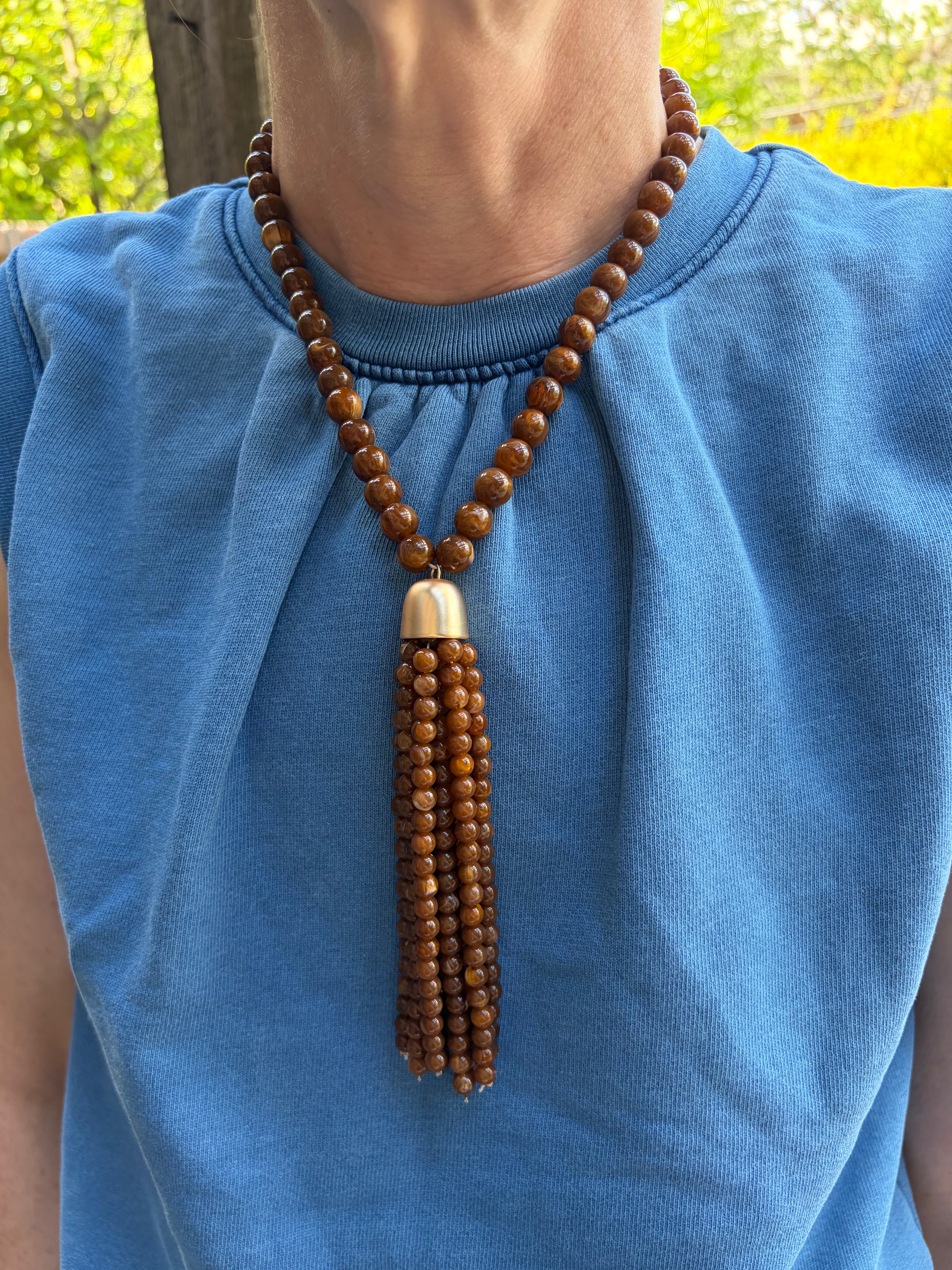 Beaded Tassel Necklace