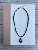 Navy Paracord with Tortoise Teardrop Charm