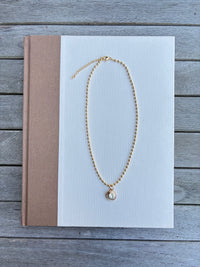 Ball Chain with CZ Bezel Charm