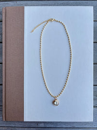 Ball Chain with CZ Bezel Charm