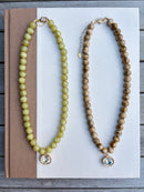 Beaded Necklace with Bezel Charm