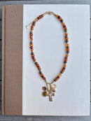Tiger’s Eye Beaded Charm Necklace