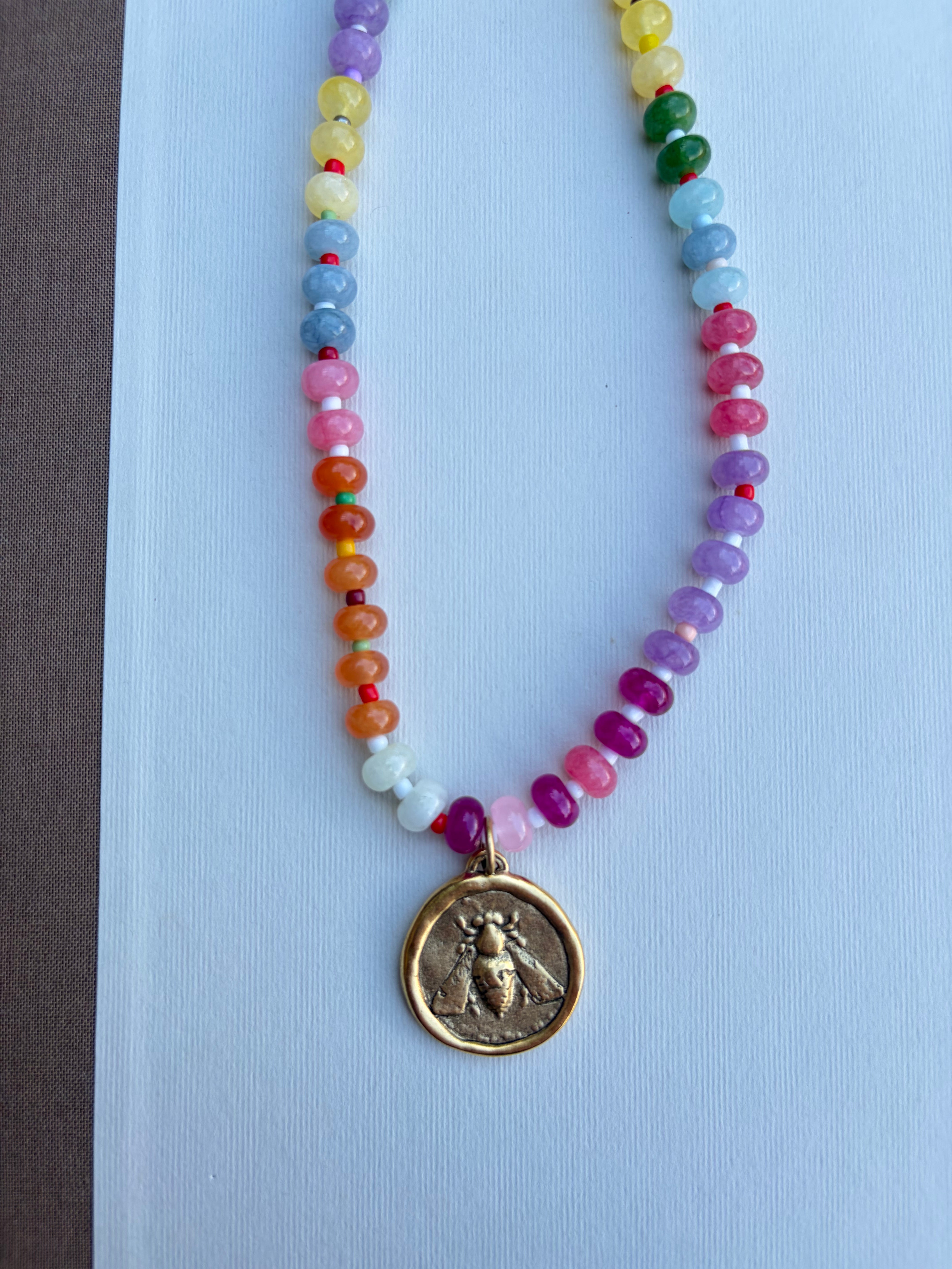 Bees Please Beaded Bee Necklace