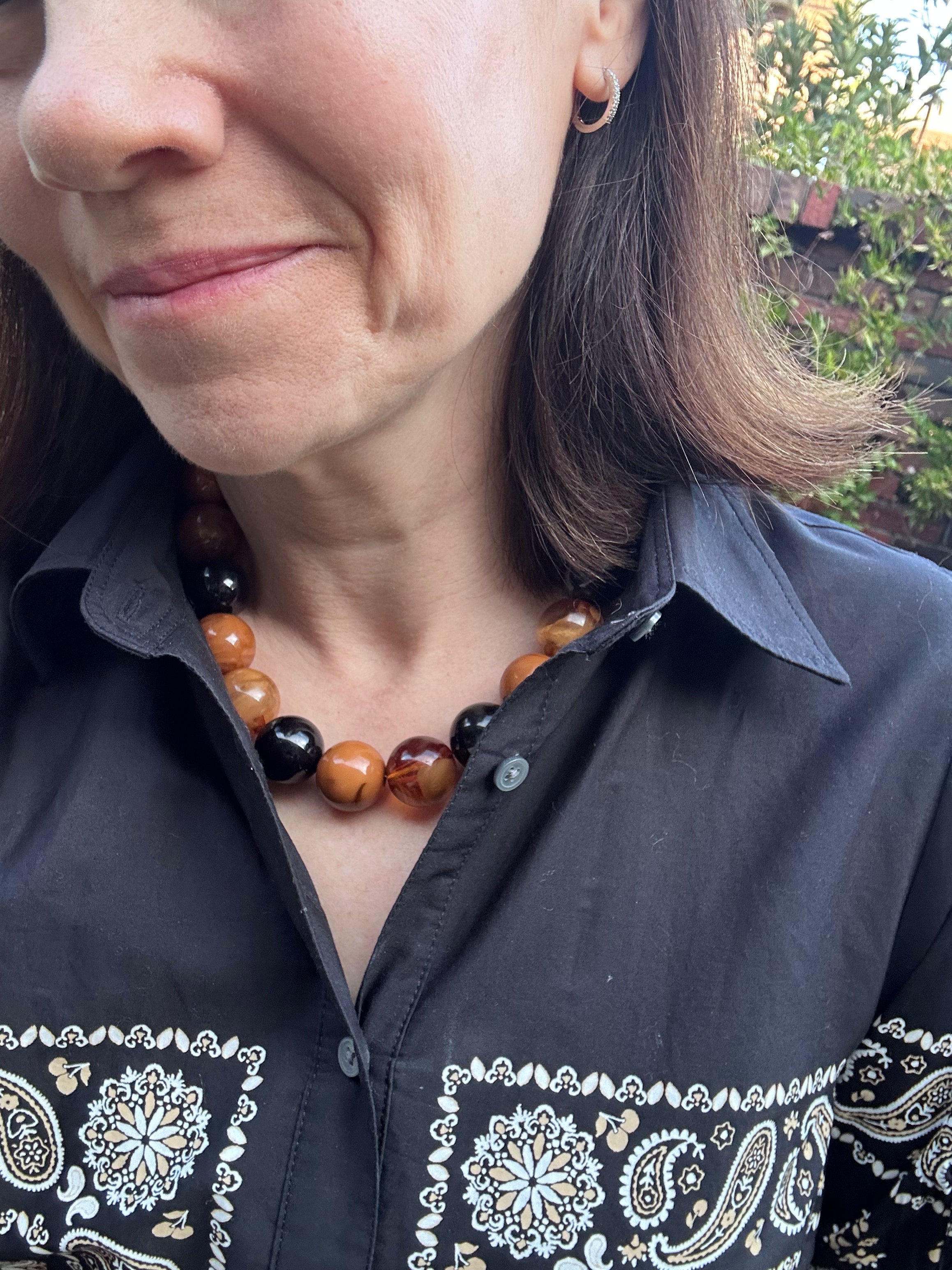 Beaded Color Gumball Statement Necklace