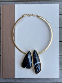 Resin Double Pendant Collar Necklace