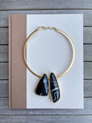 Resin Double Pendant Collar Necklace