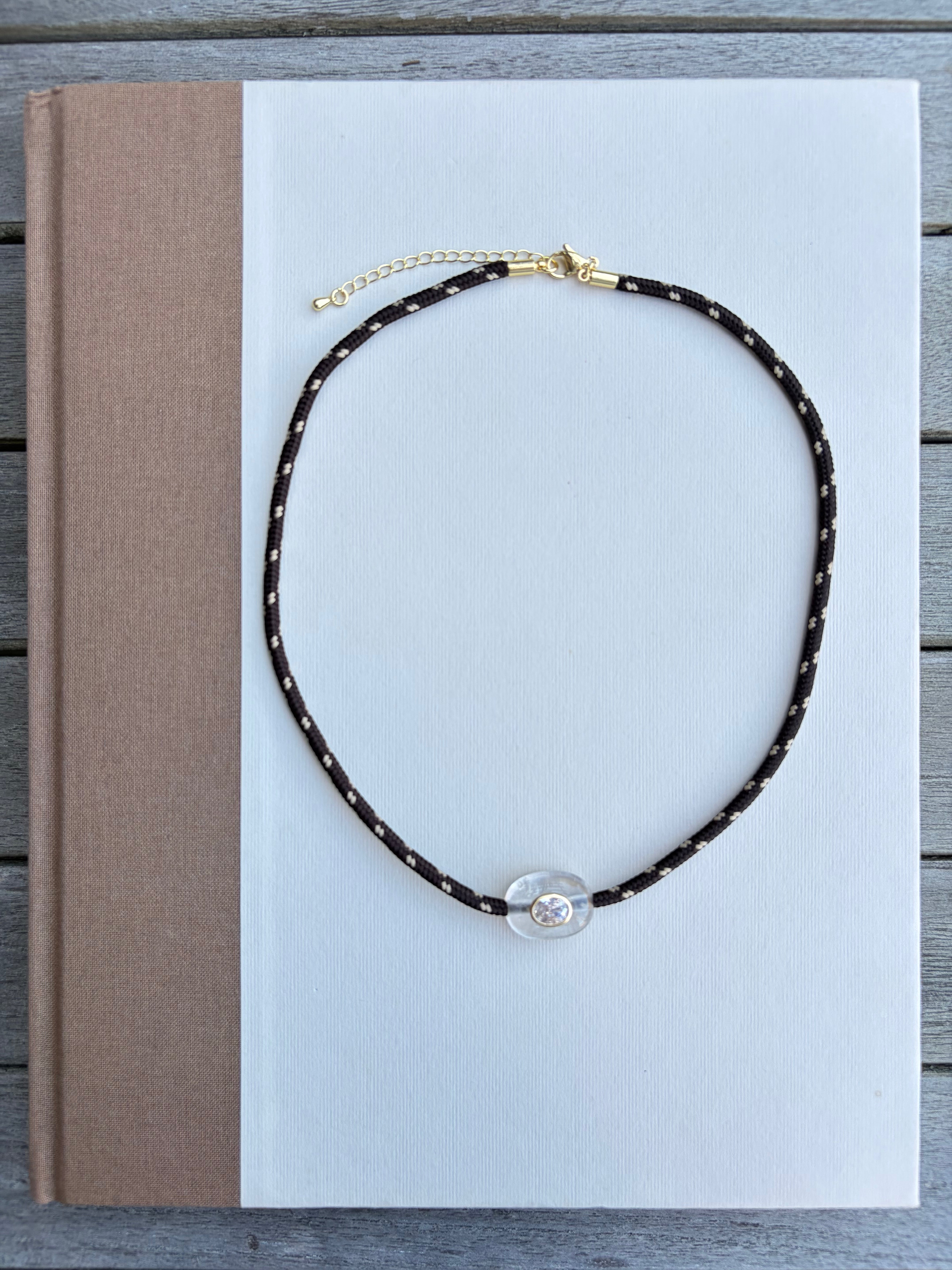 Cocoa Crystal Paracord Necklace