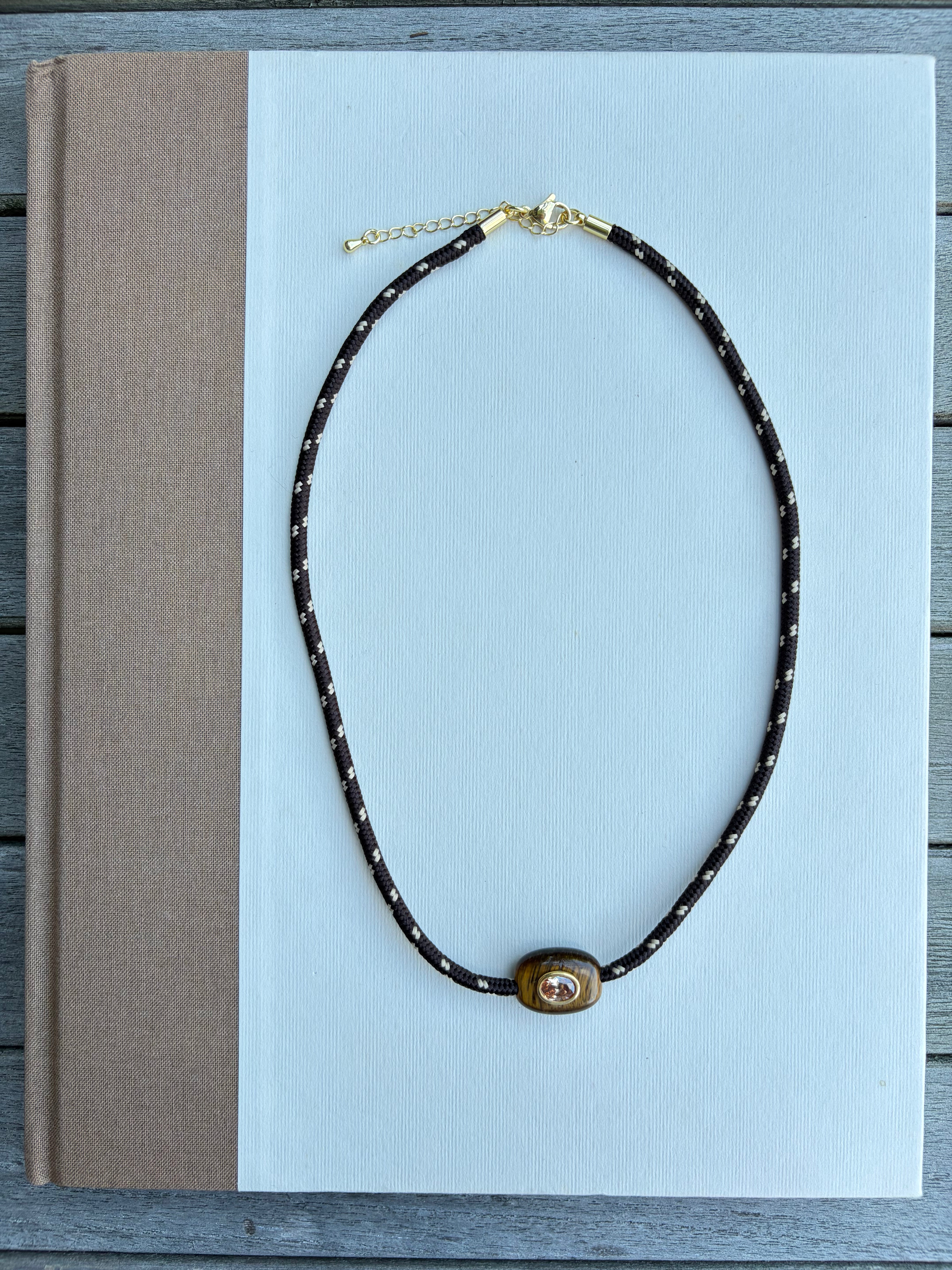 Amber Tiger Paracord Necklace