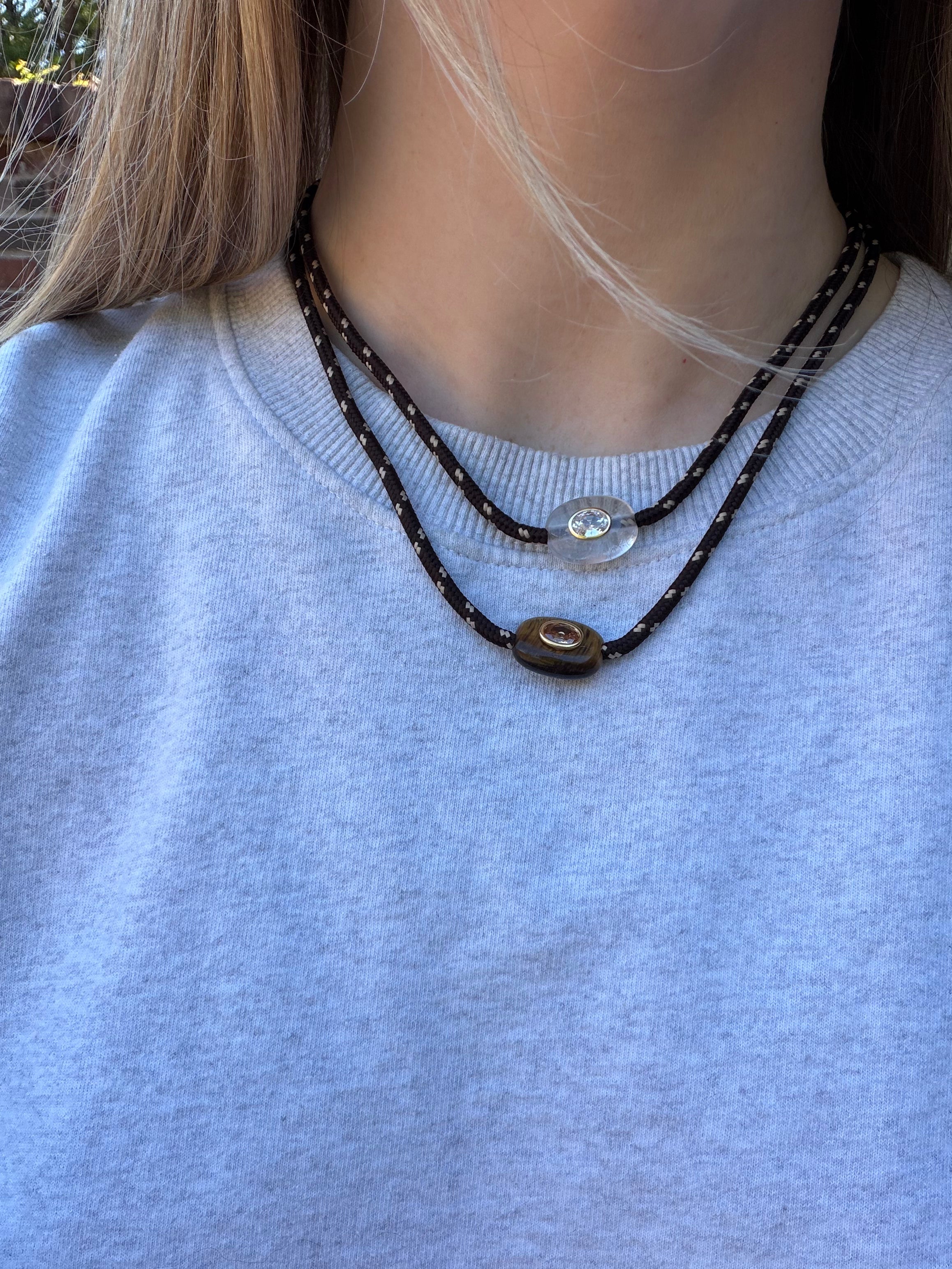 Amber Tiger Paracord Necklace