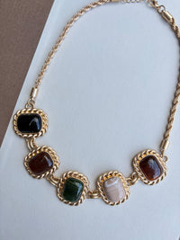 Multicolor Stone Statement Necklace