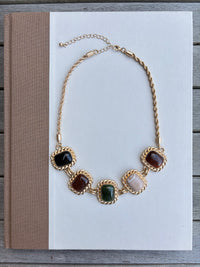 Multicolor Stone Statement Necklace
