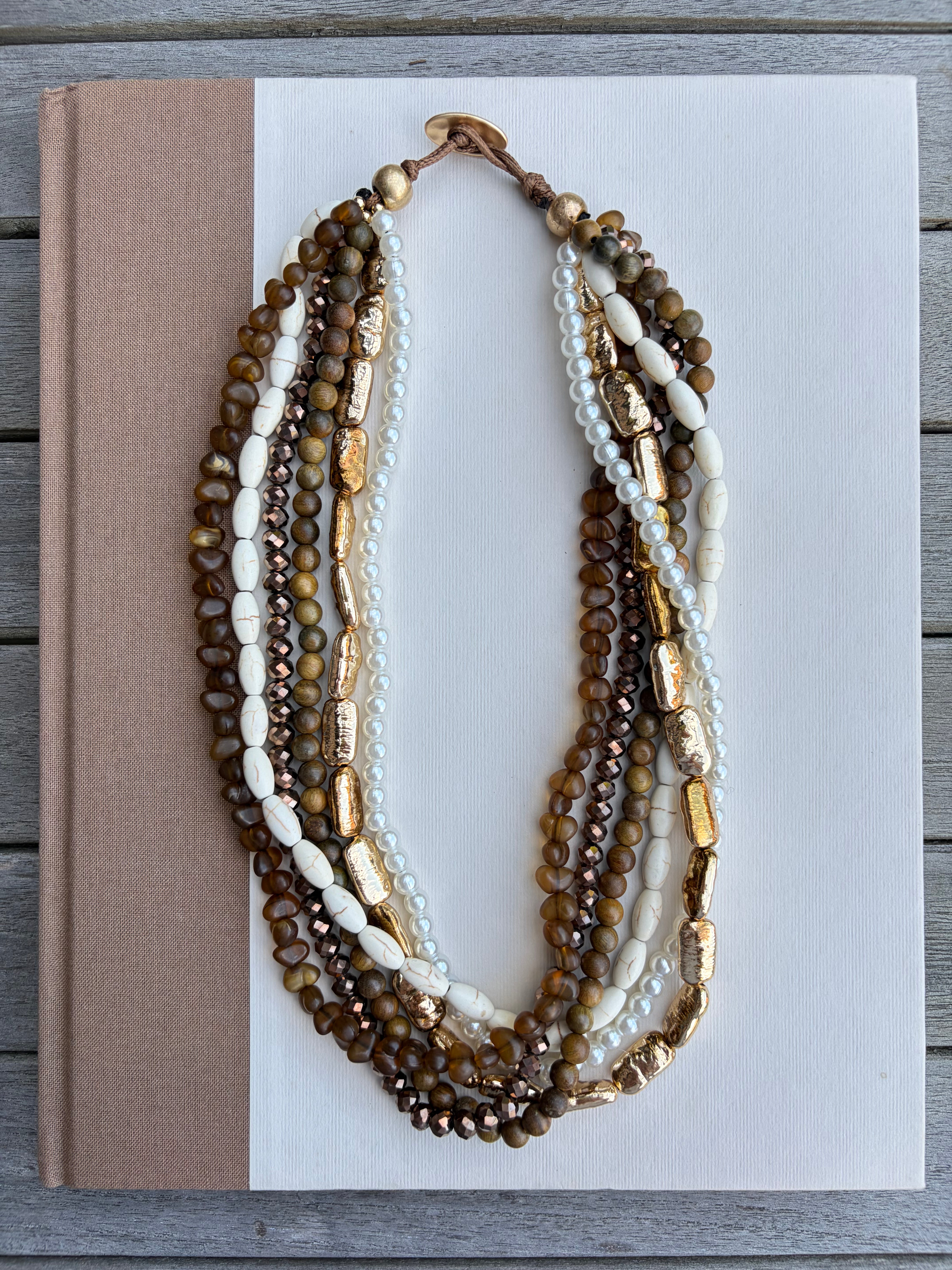 Multi-Strand Beaded Statement Necklace