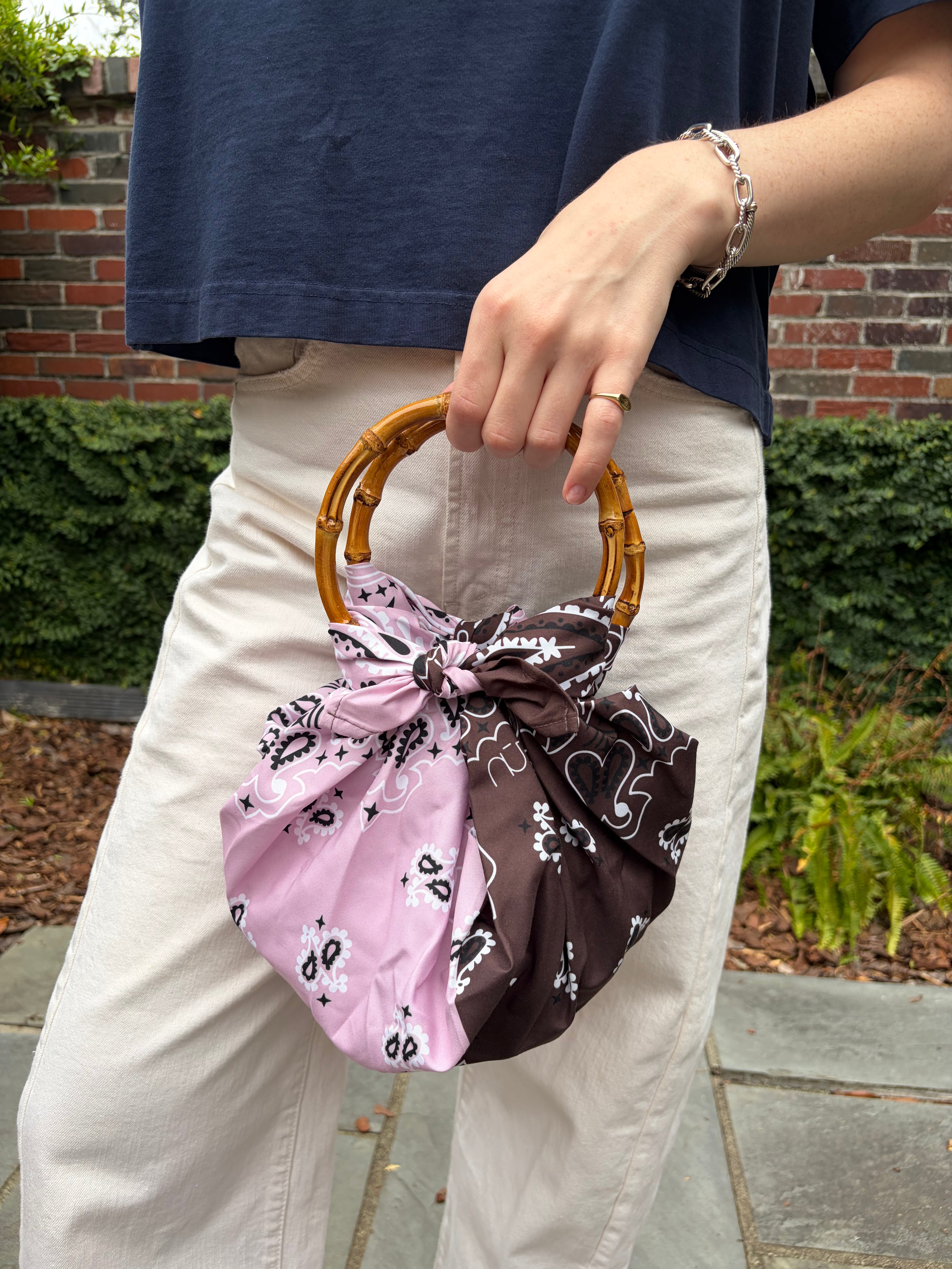 MARU Scarf Bag – Rose & Chocolate Brown