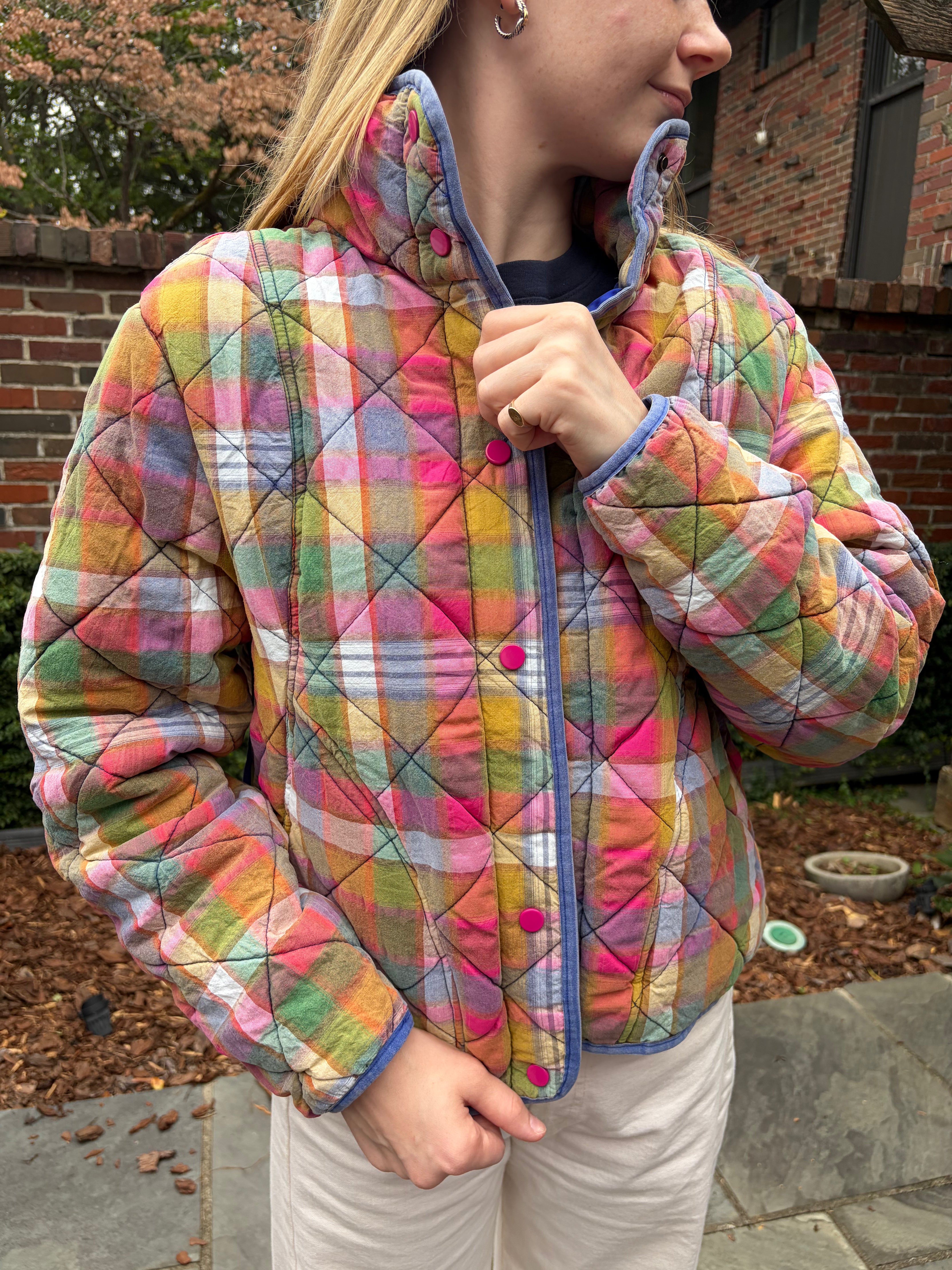 Stained Glass Plaid Quilted Jacket