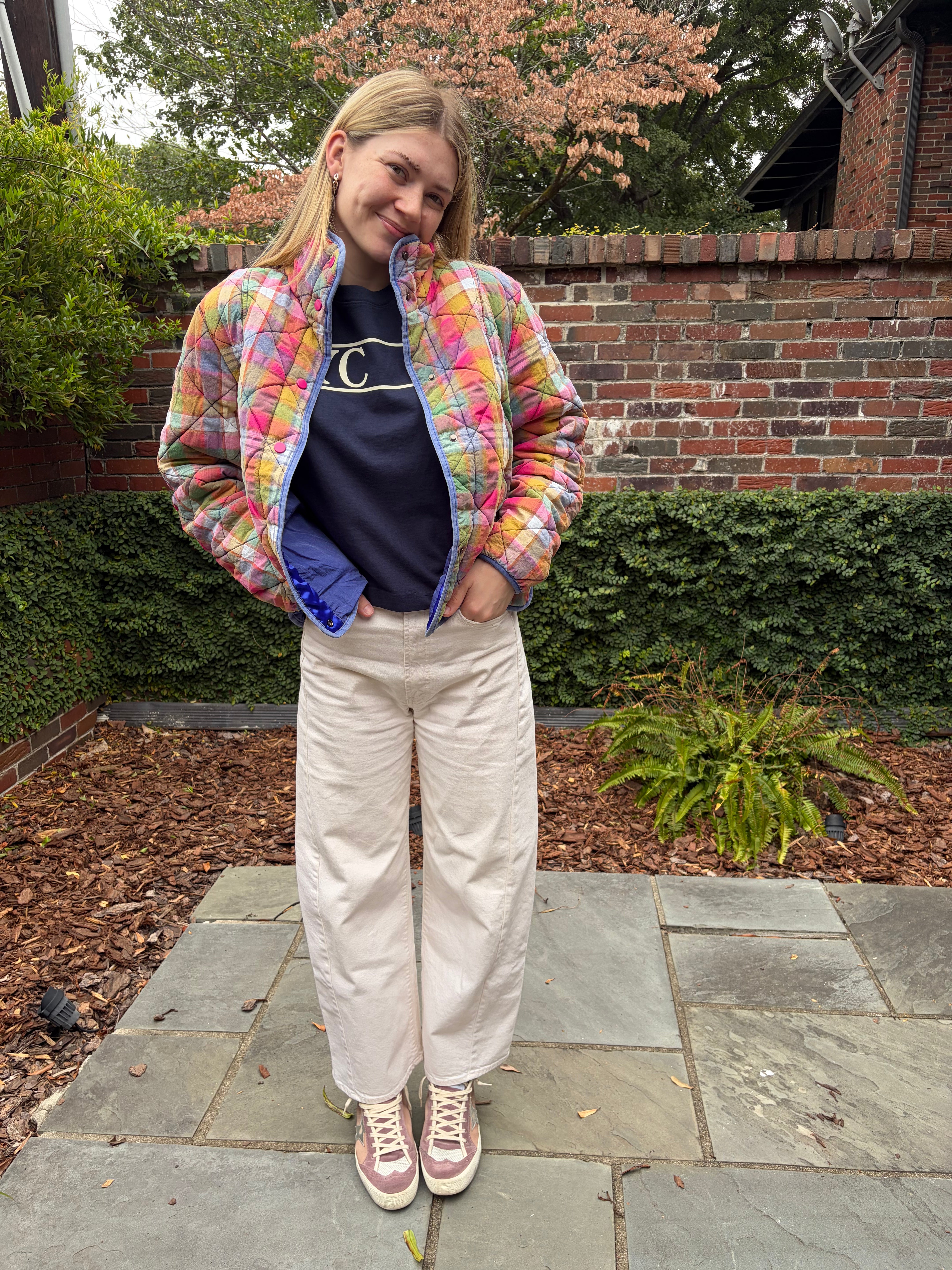 Stained Glass Plaid Quilted Jacket