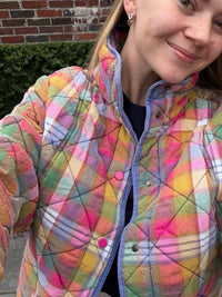 Stained Glass Plaid Quilted Jacket