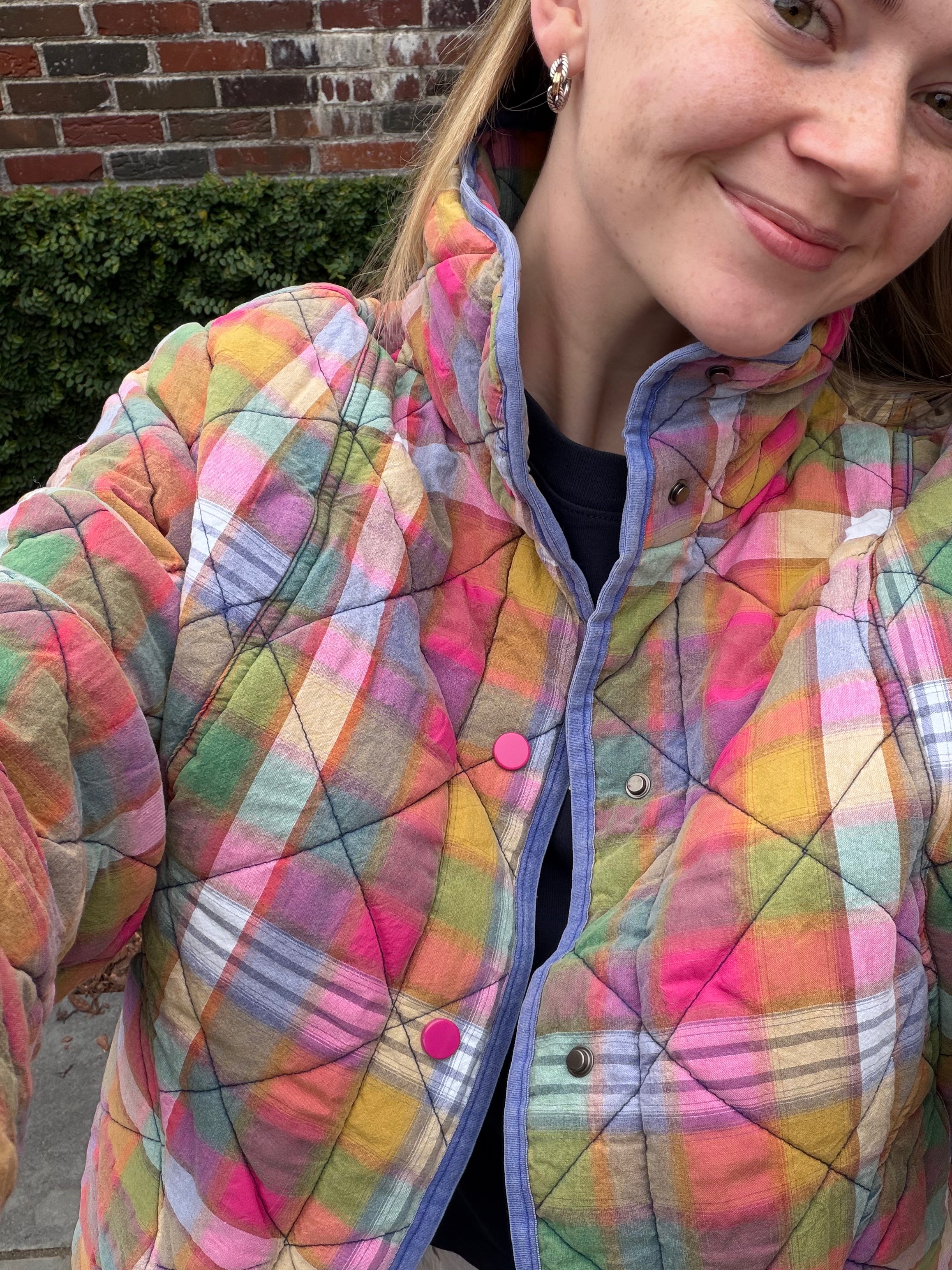 Stained Glass Plaid Quilted Jacket