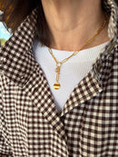 Gold Paperclip Chain Lariat Necklace