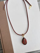 Wooden Dusk Pendant Necklace - Brown