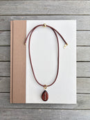 Wooden Dusk Pendant Necklace - Brown