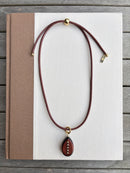 Wooden Dusk Pendant Necklace - Brown