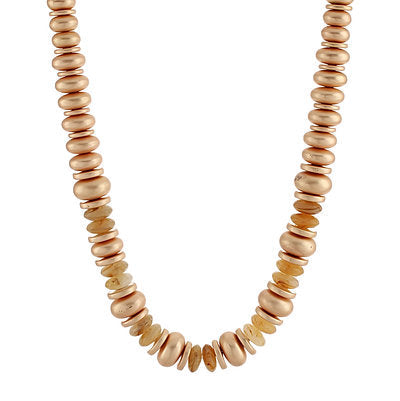 Rondelle Bead Statement Necklace in Nautral