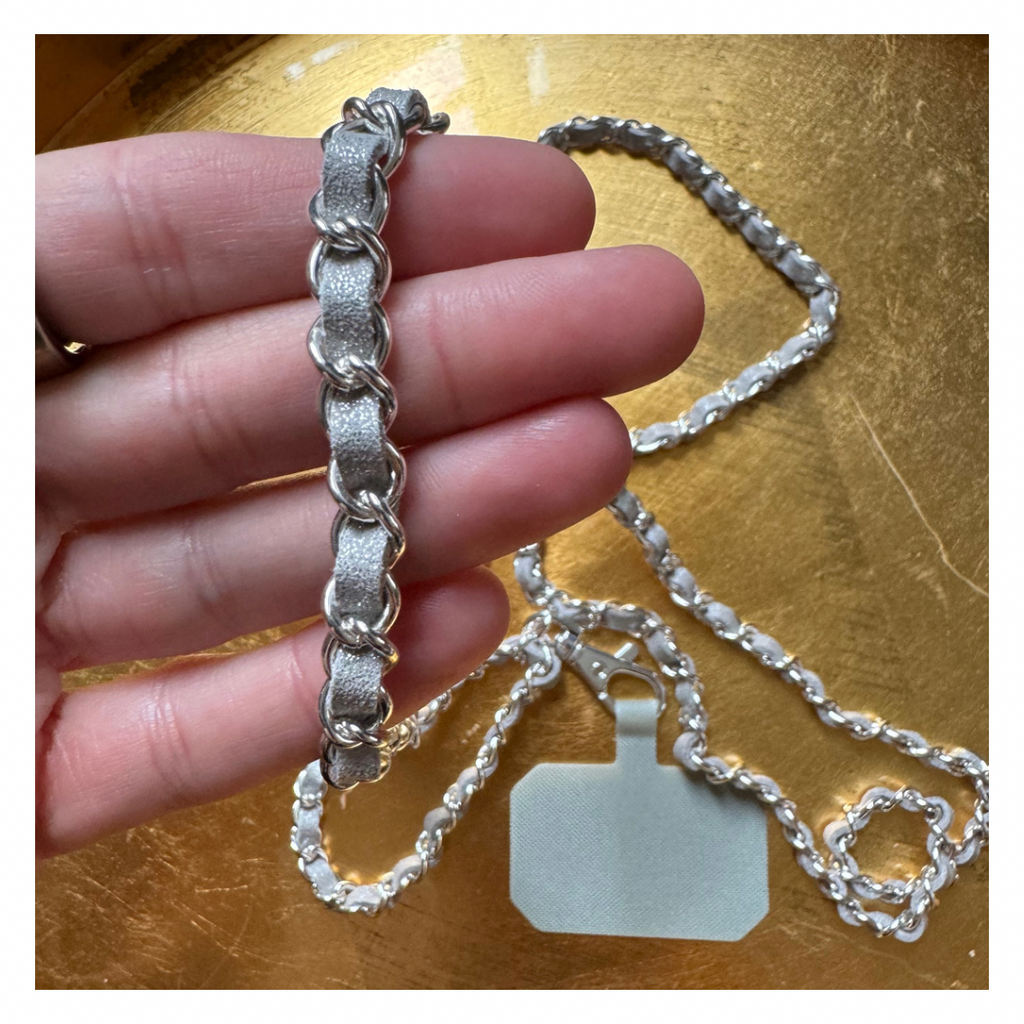 Silver on Silver Crossbody Phone Chain